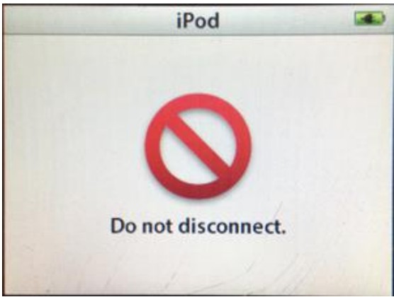 Do not disconnect 화면